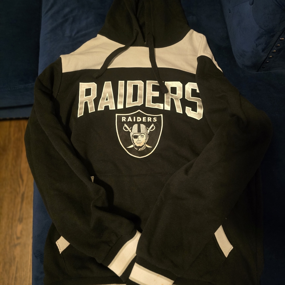 Raiders Black and Cream Men's Hoodie